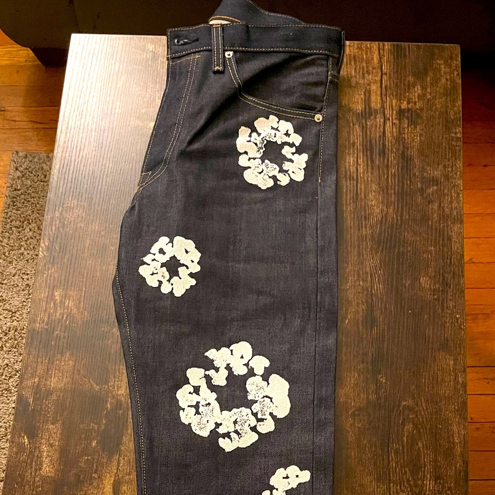 Denim Tears X Levi’s Cotton Wreath Jean Raw (Selvedge - Dark Blue) Size 31x32